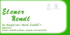 elemer mendl business card